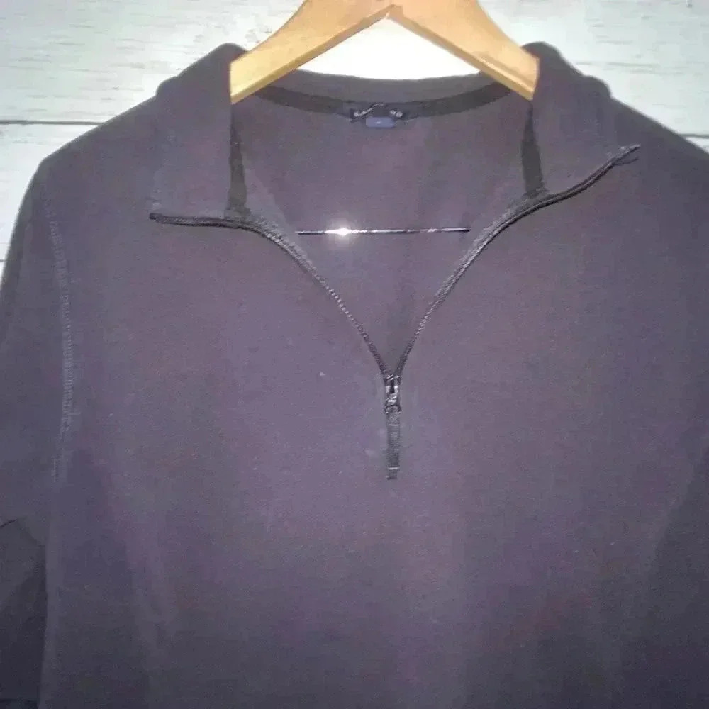 Lands’End Soft Navy Blue 1/4 Zip Up Pullover Sweater - Picture 3 of 5